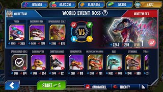 WORLD EVENT BOSS MORTEM REX  JURASSIC WORLD THE GAME [upl. by Veats361]