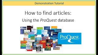 How to Find Articles Using the ProQuest Database GUID102 demo [upl. by Latham490]