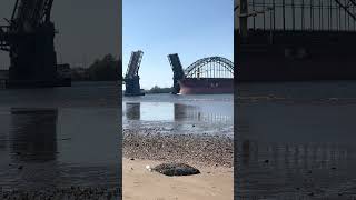 Ship passing through Tacony Palmyra Bridge wake at the end [upl. by Enenstein86]