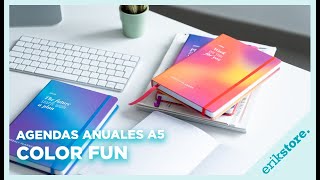 Agendas Anuales 2024  A5 Semana Vista Color Fun  ErikStore [upl. by Uriiah]