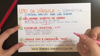 USO DA VÍRGULA DICAS RÁPIDAS [upl. by Flip818]