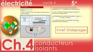 ÉLECTRICITÉ Chapitre 4 CONDUCTEURS amp ISOLANTS TPCOURS 2 activités  PhysiqueChimie  cycle 4  5e [upl. by Iviv]