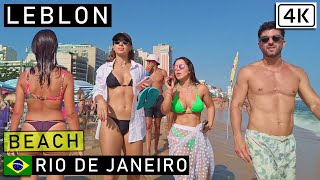 🇧🇷 Summer in Rio de Janeiro Brazil LEBLON BEACH January 2022 【4K】 [upl. by Ruyam550]