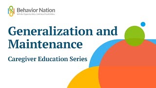 Generalization and Maintenance [upl. by Carri]