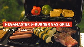 Megamaster Propane Gas Grill with 3 Burners [upl. by Apilef188]