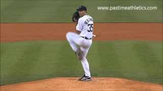 Justin Verlander Slow Motion 100mph Fastball Pitching Mechanics  Detroit Tigers MLB MVP [upl. by Akiemaj]