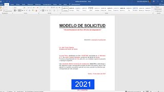 Como hacer una carta de Solicitud en Word 2021 [upl. by Ellenar]