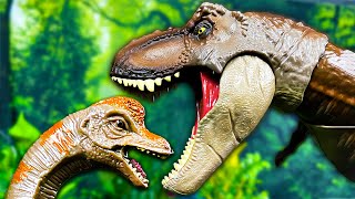 T REX vs Brachiosaurus Dinosaur BATTLE Jurassic World Dinosaurs Fight [upl. by Selrhc]