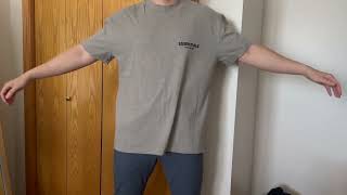 FEAR OF GOD ESSENTIALS OVERSIZED T SHIRT REVIEW  1 YEAR CORE COLLECTION [upl. by Porty]