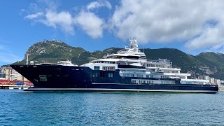 ULYSSES 11615m Kleven built yacht docking in Gibraltar [upl. by Greenquist]