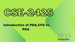 Introduction of PDA CFG to PDA [upl. by Niledam]