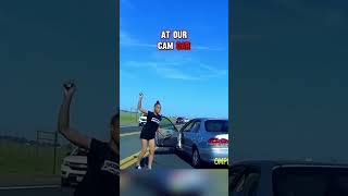 Crazy road rage lady policechase police policepursuit roadrage carcrash [upl. by Latnahc]