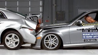 Mercedes CClass VS Chevy Malibu CAR TO CAR CRASH TEST [upl. by Dorothy426]