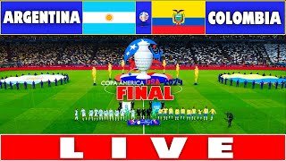 🔴LIVE  ARGENTINA vs COLOMBIA I FINAL  COPA AMERICA 2024  MATCH LIVE  REALISTIC PES GAME [upl. by Yeleen950]