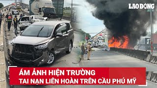 Hiện trường tai nạn kinh hoàng 6 ô tô tông liên hoàn lửa cháy nghi ngút nhiều người mắc kẹt  BLĐ [upl. by Ahsets]