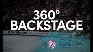 Ladies Free Skating Warm Up Room  Milano 2018  360° [upl. by Yug296]