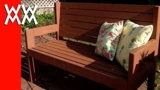 Build a simple garden bench Easy woodworking project [upl. by Herold]