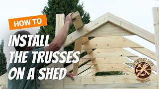 How to Build a Shed  How To Install Trusses  Video 6 of 15 [upl. by Claudell]