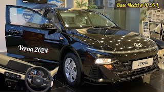 King of Base Models  New Hyundai Verna EX 2024 🔥 Black Colour  1096L  Walkaround Review [upl. by Jessamyn369]