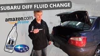 Subaru Differential Fluid Change Impreza 25RS DIY [upl. by Aninad]