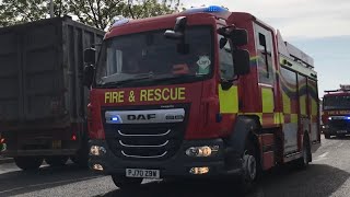 TWO TONES Lancashire fire and rescue service Triple pump convoy [upl. by Nive356]