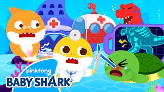 Baby Sharks Friends Got a BooBoo  Compilation  Hospital Play and Songs  Baby Shark Official [upl. by Ibocaj]