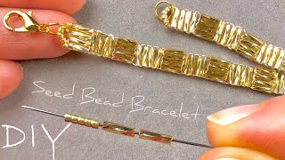 Bugle Beads Jewelry Tutorial Bugle Beaded Bracelet  Seed Bead Jewelry Making [upl. by Waiter]