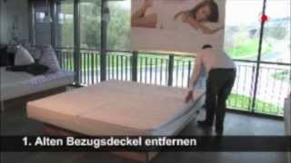 Wasserbett Bezug erneuern mit Reperatur Bezug von BettwarenShopde [upl. by Oterol918]