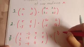 Comment calculer le produit dune matrice par un scalaire [upl. by Anneh]