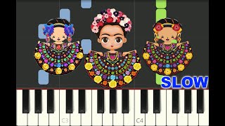 SLOW EASY piano tutorial quotCHIAPANECASquot Traditional Mexican song with free sheet music pdf [upl. by Myron]