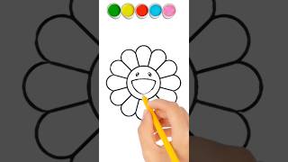 Rainbow sunflower  sunflower rainbow drawing  sunflower rainbow colour video  trending viral [upl. by Rimahs94]