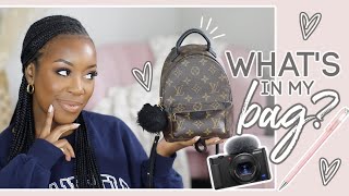 WHATS IN MY CASUAL EVERYDAY BAG  LOUIS VUITTON PALM SPRINGS MINI  Andrea Renee [upl. by Alicea]