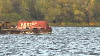 Barge on the DniproDnieper River Obolon Kyiv Ukraine [upl. by Emerick]