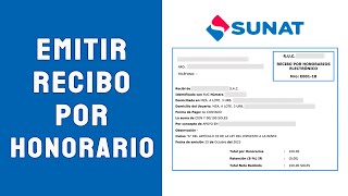 Emitir Recibo por Honorarios Electronico 2024  SUNAT [upl. by Annahael]