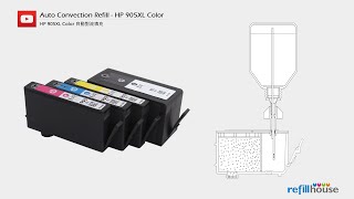 How to refill HP 902XL 903XL 904XL 905XL Color ink cartridges  Auto Convection Refill System [upl. by Ruffin]