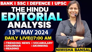 Editorial Analysis  13th May 2024  Vocab Grammar Reading Skimming  Nimisha Bansal [upl. by Elrod]