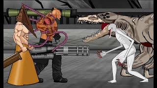 Scp 096 Scp 682 VS Nemesis Pyramid Head Animation Drawing Cartoon 2 [upl. by Lamp]