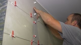 How to install large format tiles on bathroom walls using Perfect Level Master [upl. by Tiemroth]