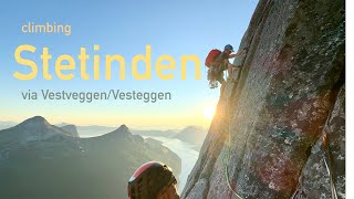 Climbing Stetinden via VestveggenVesteggen during midnight sun [upl. by Airasor]