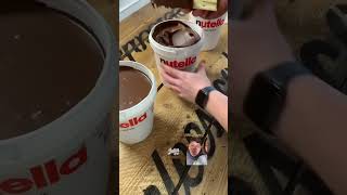 Uma lata cheia😂🍫shortsviral nutella chocolate icecream food satisfying notalking [upl. by Torre972]