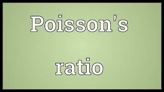 Poissons ratio Meaning [upl. by Cofsky]