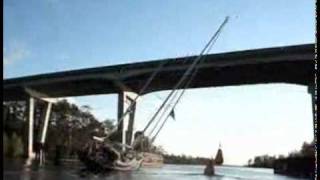 How to Get An 85 Ft Mast Under A 65 Ft Bridge [upl. by Allenotna]