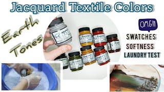 Testing Jacquard Textile Earth Tones 8 color set fabric paints [upl. by Lleddaw358]