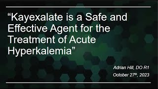 Medical Mythbusters – Kayexalate is Safe and Effective for Treating Acute Hyperkalemia [upl. by Mahsih535]