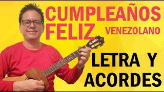 Cómo tocar CUMPLEAÑOS FELIZ VENEZOLANO Tutorial para Cuatro Acompañante FÁCIL RÁPIDO Y SENCILLO [upl. by Reema152]