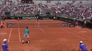 Court view Nishikori  Vesely ROME Masters 1000 2015 Best points [upl. by Oiznun]