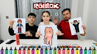 ROBLOX KARAKTERLERİ 3 RENK BOYAMA CHALLENGE  HİLE VAR  KİM KAZANDI [upl. by Aneladgam828]