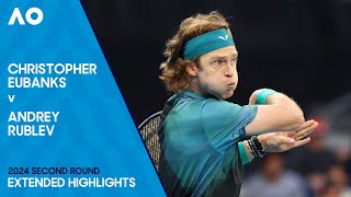 Christopher Eubanks v Andrey Rublev Extended Highlights  Australian Open 2024 Second Round [upl. by Allard913]