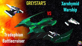 Greystars Tradophian Battlecruiser VS 3 Xerohymid Warships  Both Ways  Star Trek Starship Battles [upl. by Gracia]