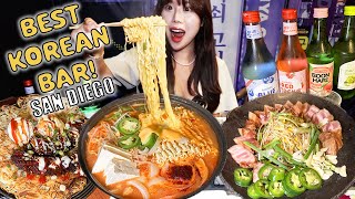 BEST Korean Bar in SAN DIEGO Korean Food amp Sushi MUKBANG 먹방 at Zzan Sushi amp Soju in San Diego [upl. by Ahsiela560]